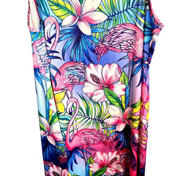 Women's 2X Sleeveless Pink Flamengo Top Shirt Tank Miss Size 18W 20W 2XL XXL - Picture 2 of 7